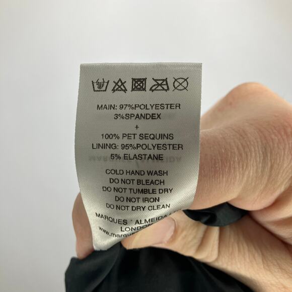 NWT REMADE MARQUES ALMEIDA Sequinned Mini Skirt Silver Medium 6 - Picture 7 of 7